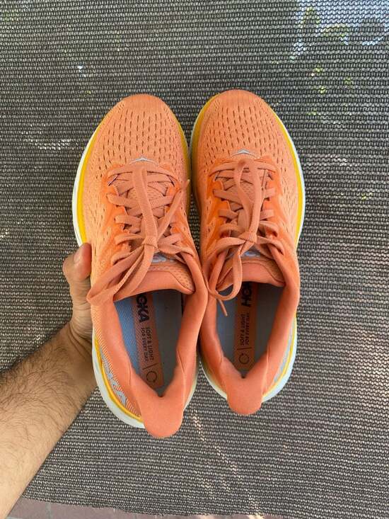 Hoka Women's Clifton 8 Running Shoes Sun Baked Shell Coral Size 8.5 - Picture 5 of 7